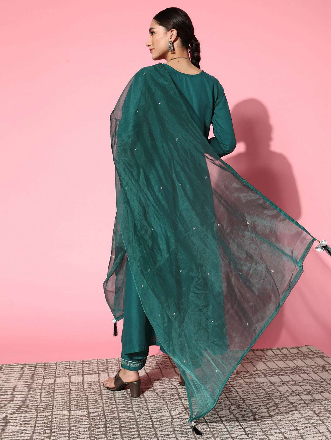 green kurta pant set with dupatta - 18743803 -  Standard Image - 2