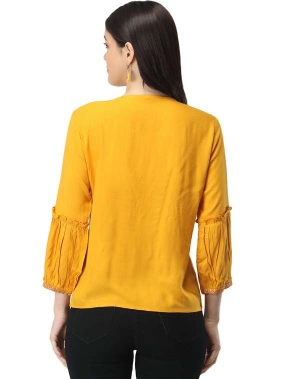 yellow crepe regular top - 18743890 - Standard Image - 2