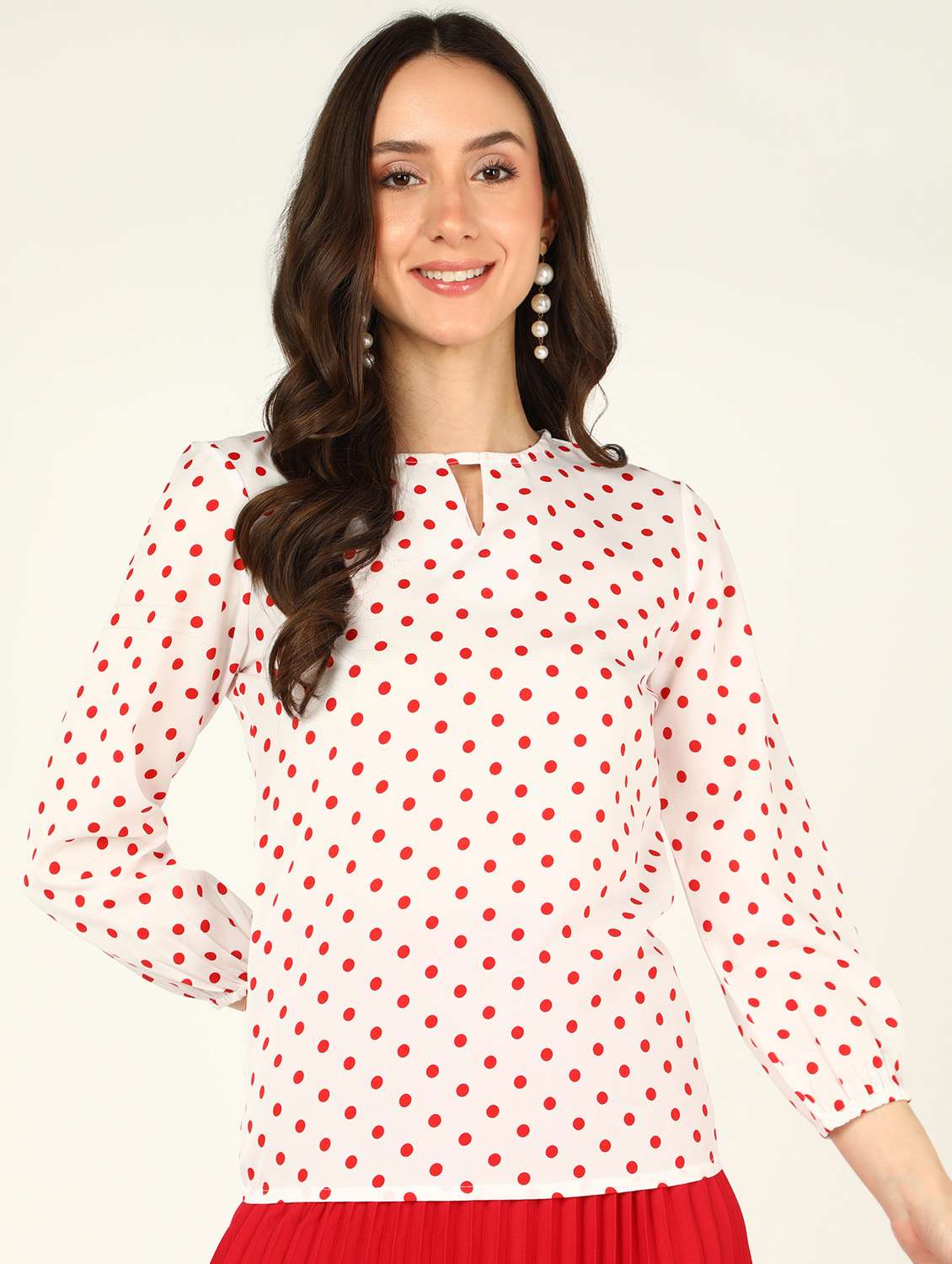 women's straight key hole neck top