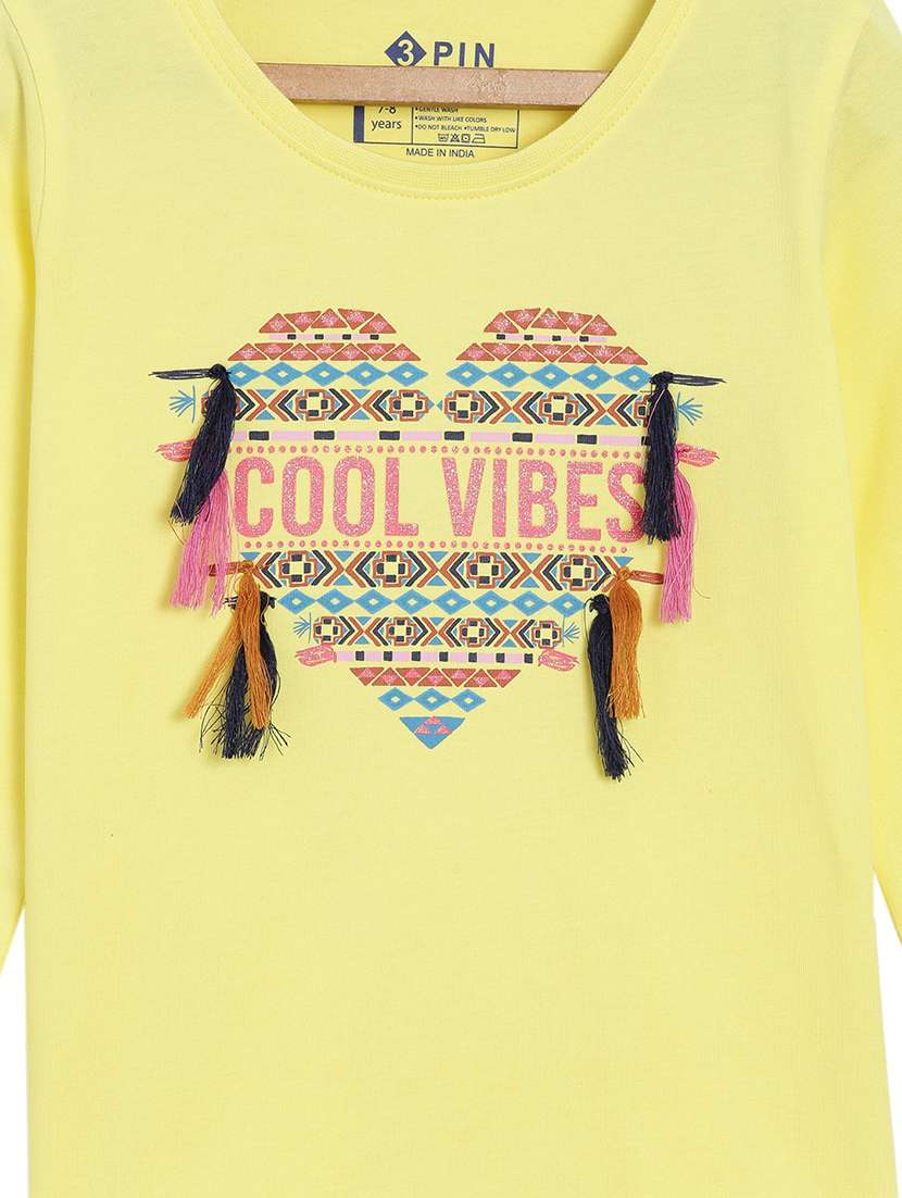 yellow printed round neck t-shirt - 18751011 - Standard Image - 2