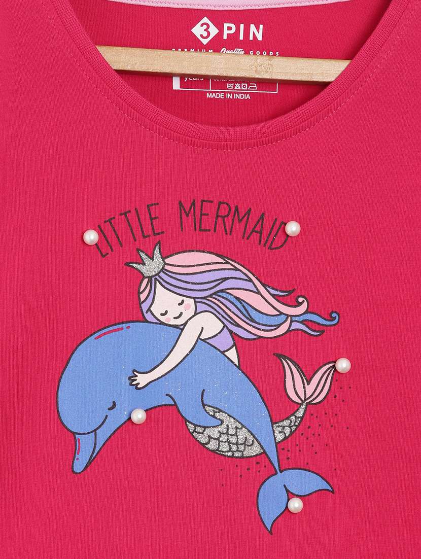 pink printed round neck t-shirt - 18751015 -  Standard Image - 2