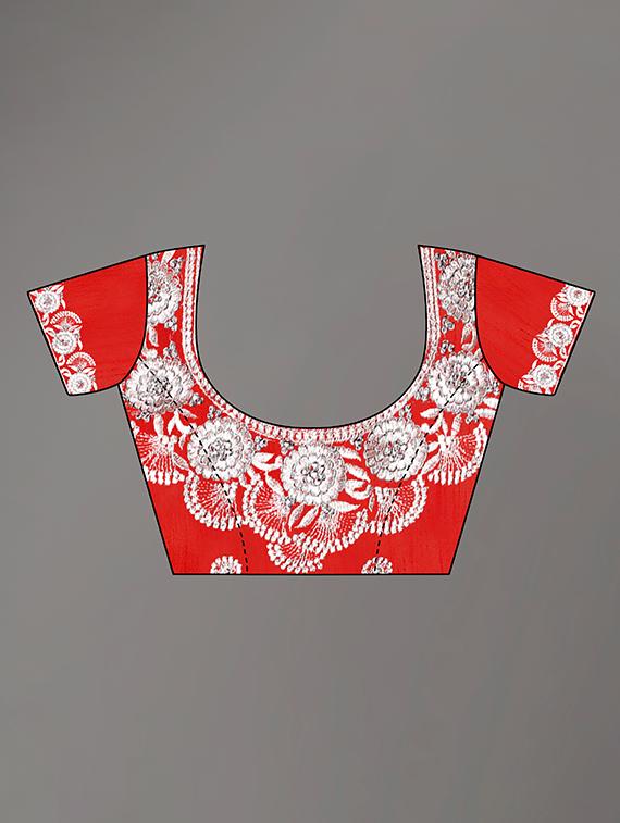 embroidered grey saree with blouse - 18751064 - Standard Image - 2
