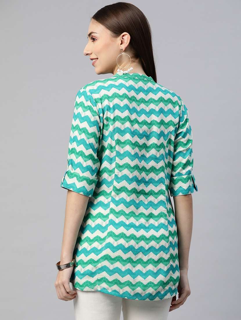 women's a line mandarin neck top - 18754201 - Standard Image - 2