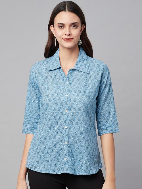 light blue cotton regular shirt - 18754210 -  Standard Image - 0