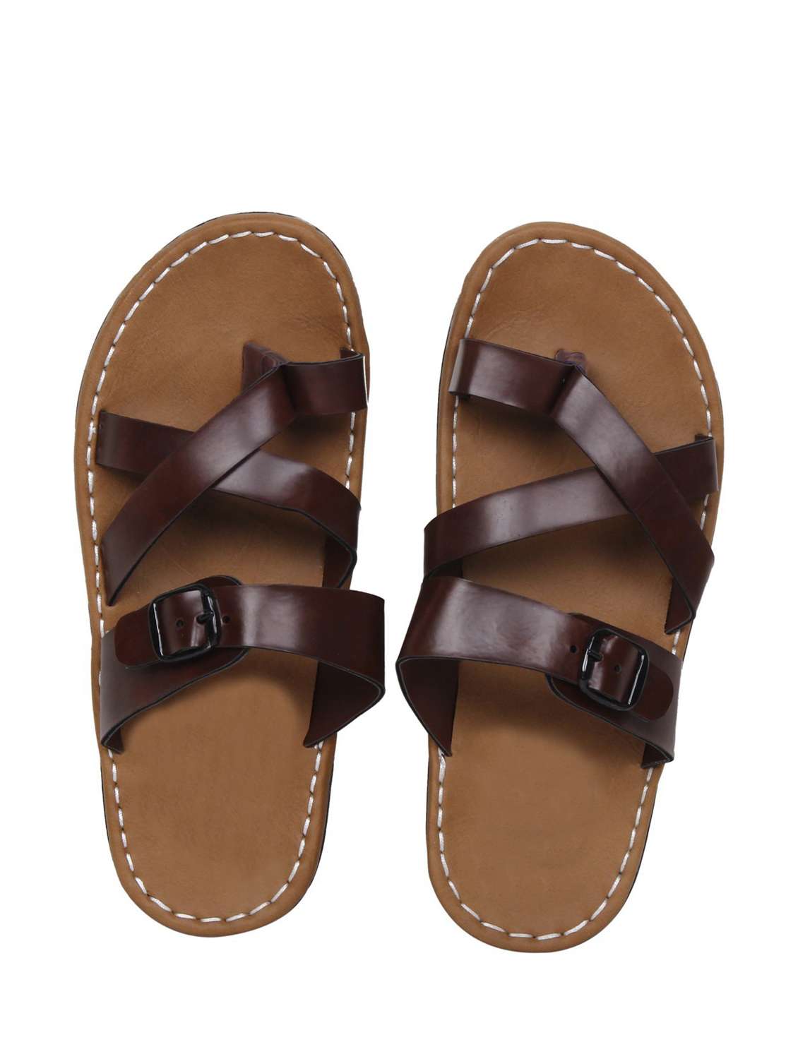 brown slip on sandal