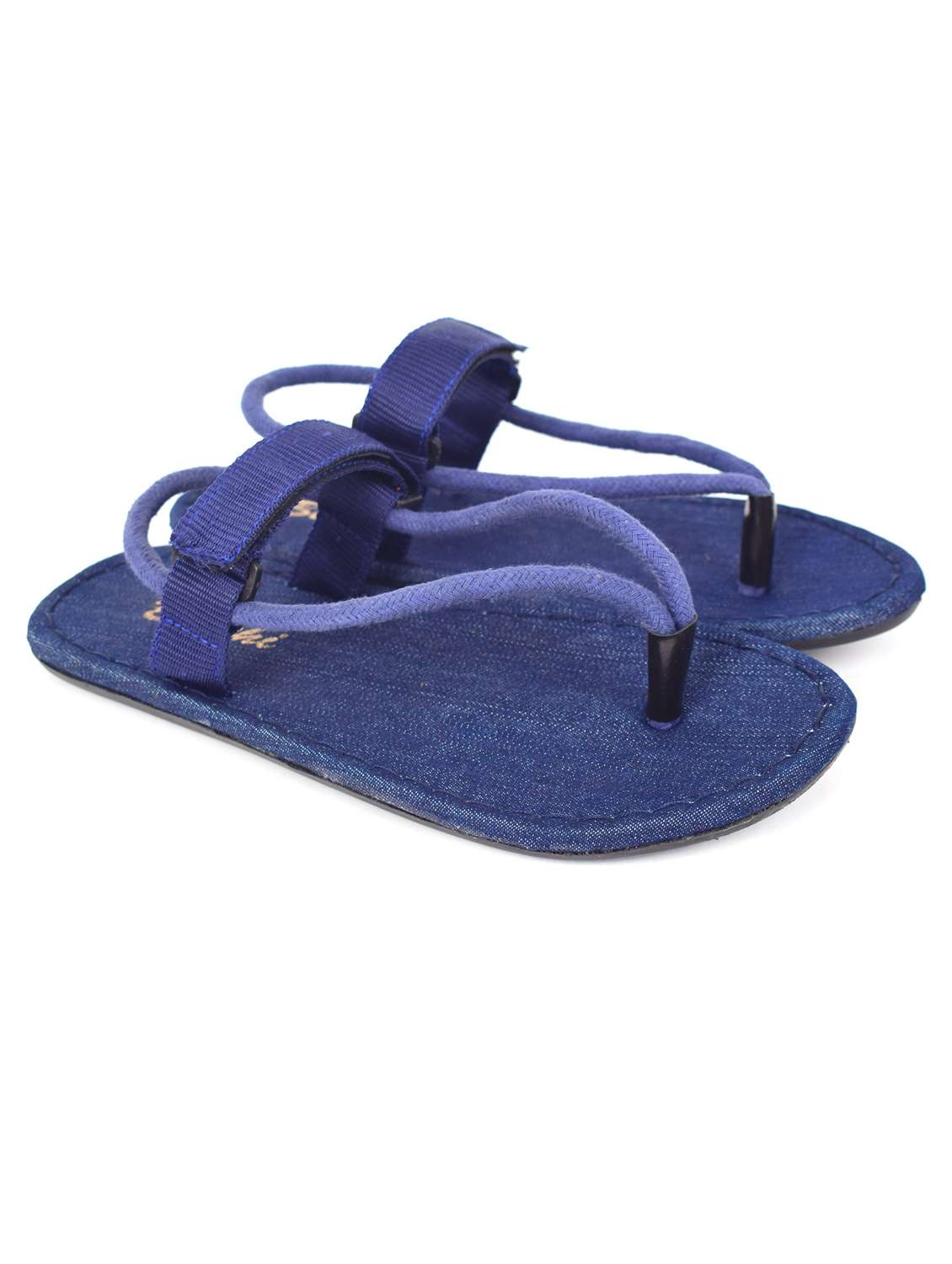 blue back strap sandal