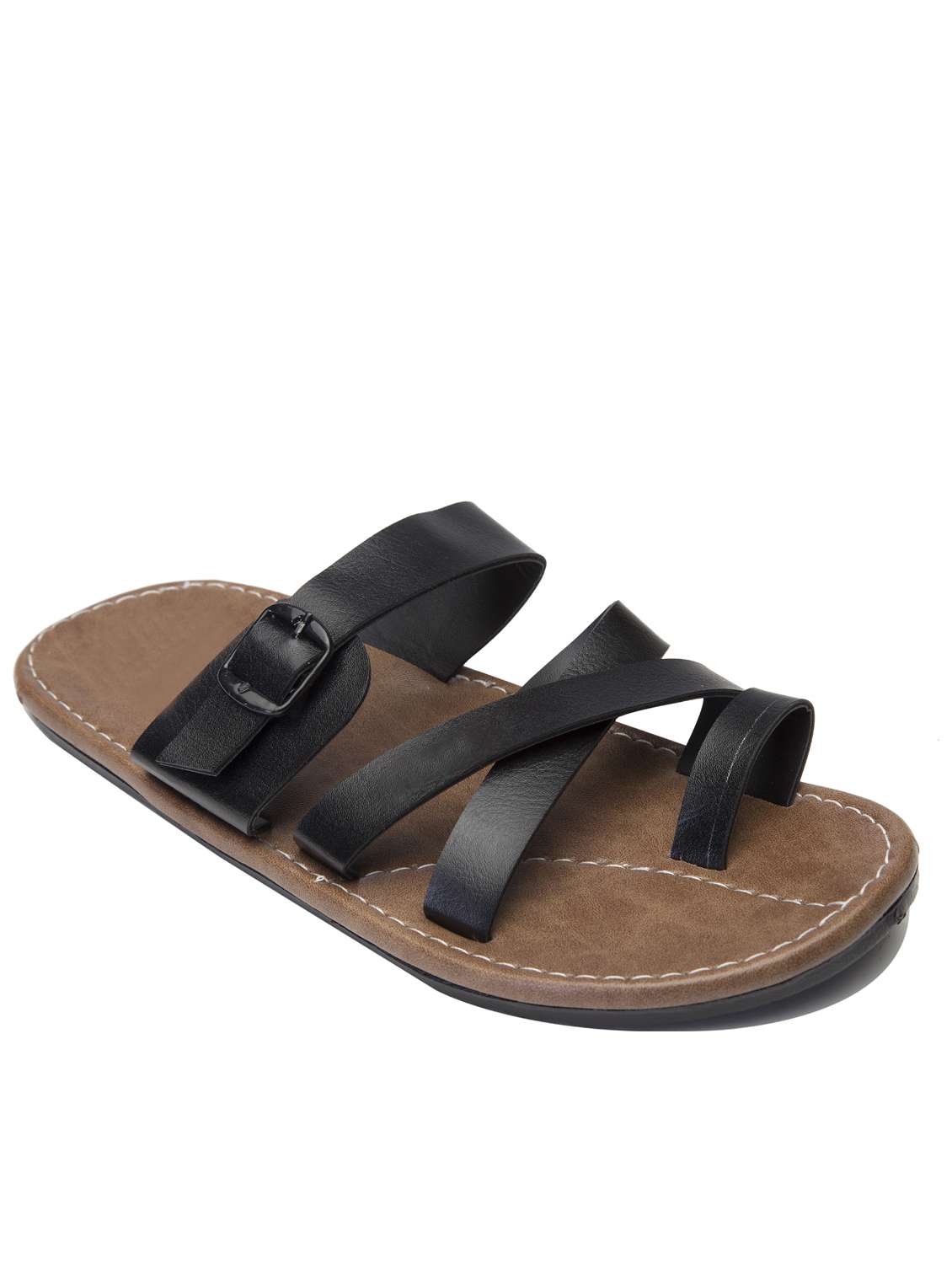 black slip on sandal