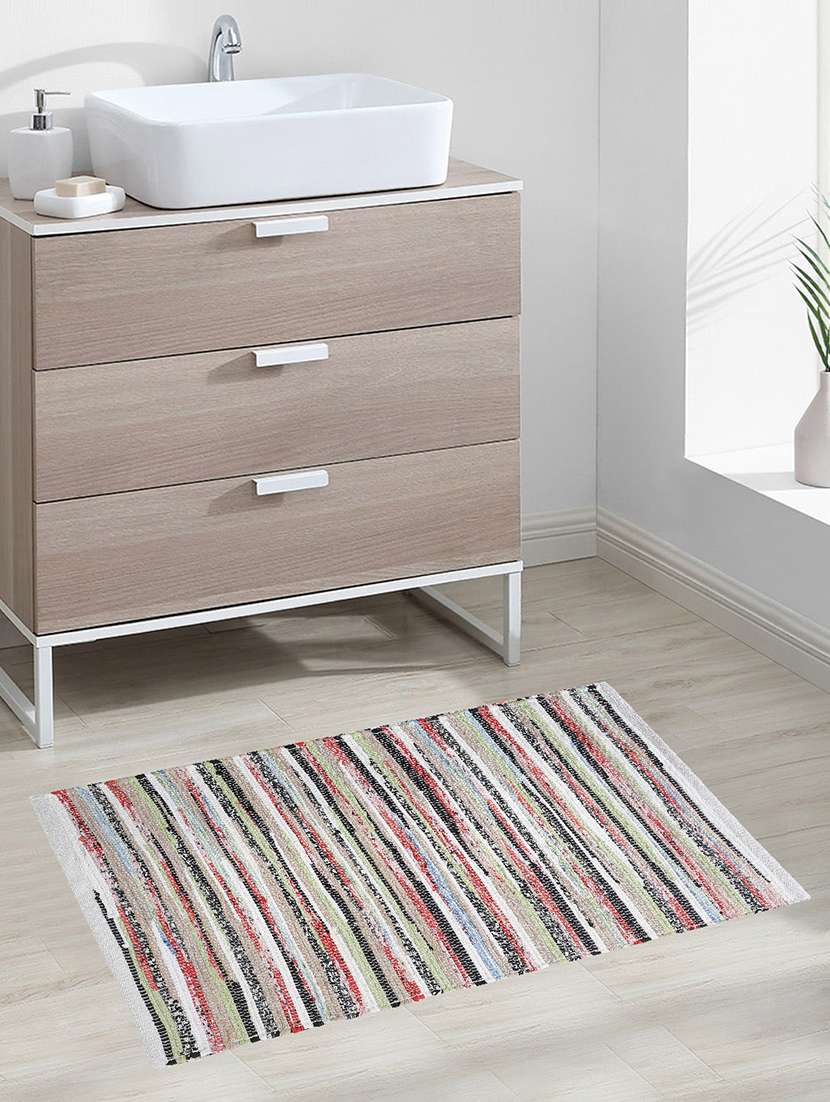 mutihued  rectangle shape cotton rug