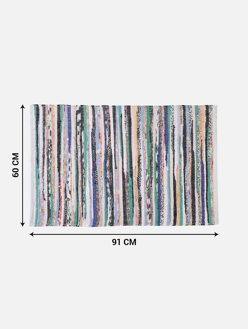 bright mix colored  rectangle shape cotton rug - 18757373 -  Standard Image - 2