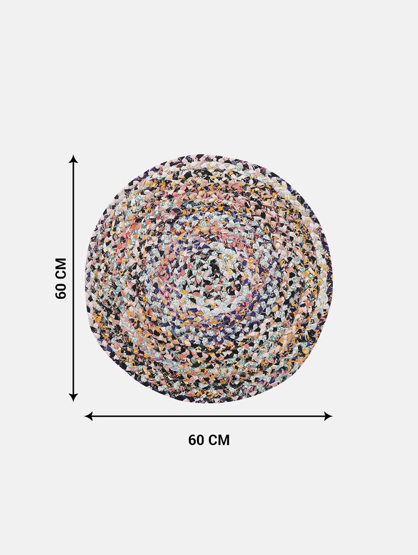 audrey multicolored round shape cotton rug - 18757376 - Standard Image - 2