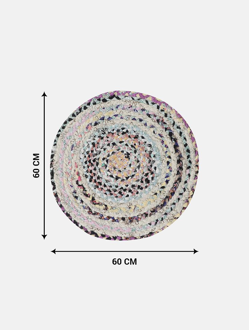 apex multihued round shape cotton rug - 18757379 - Standard Image - 2