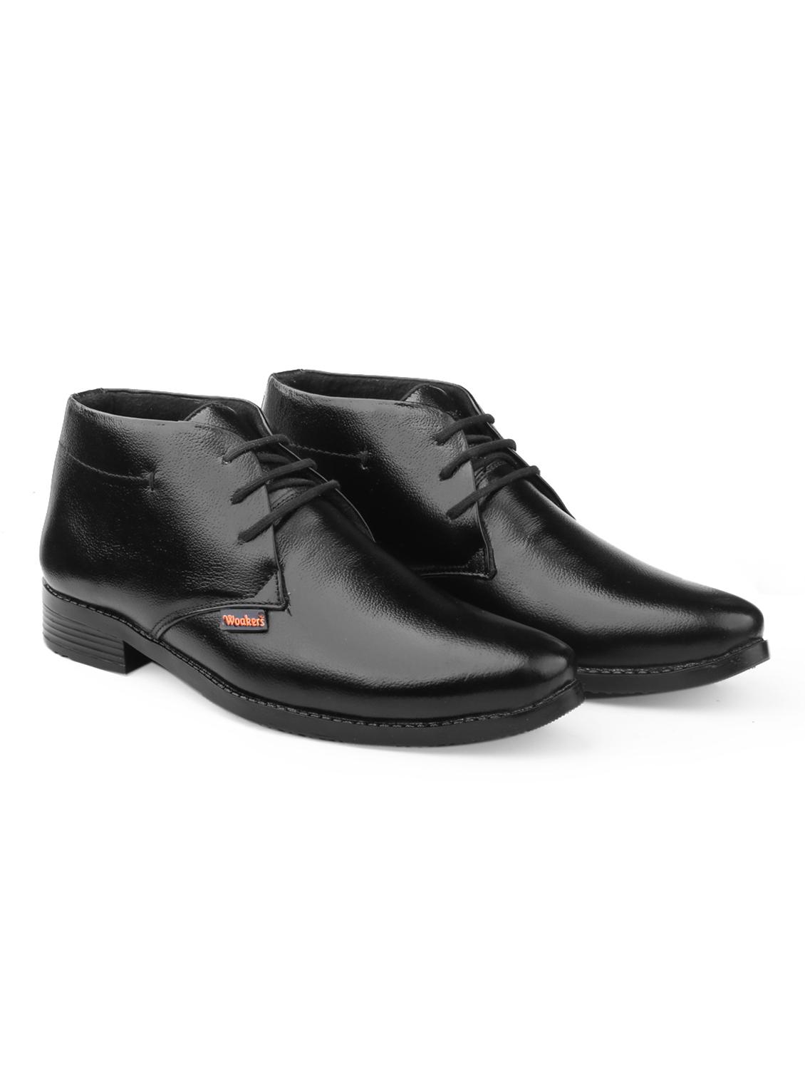 black faux leather laceup derbies - 18757564 - Standard Image - 2