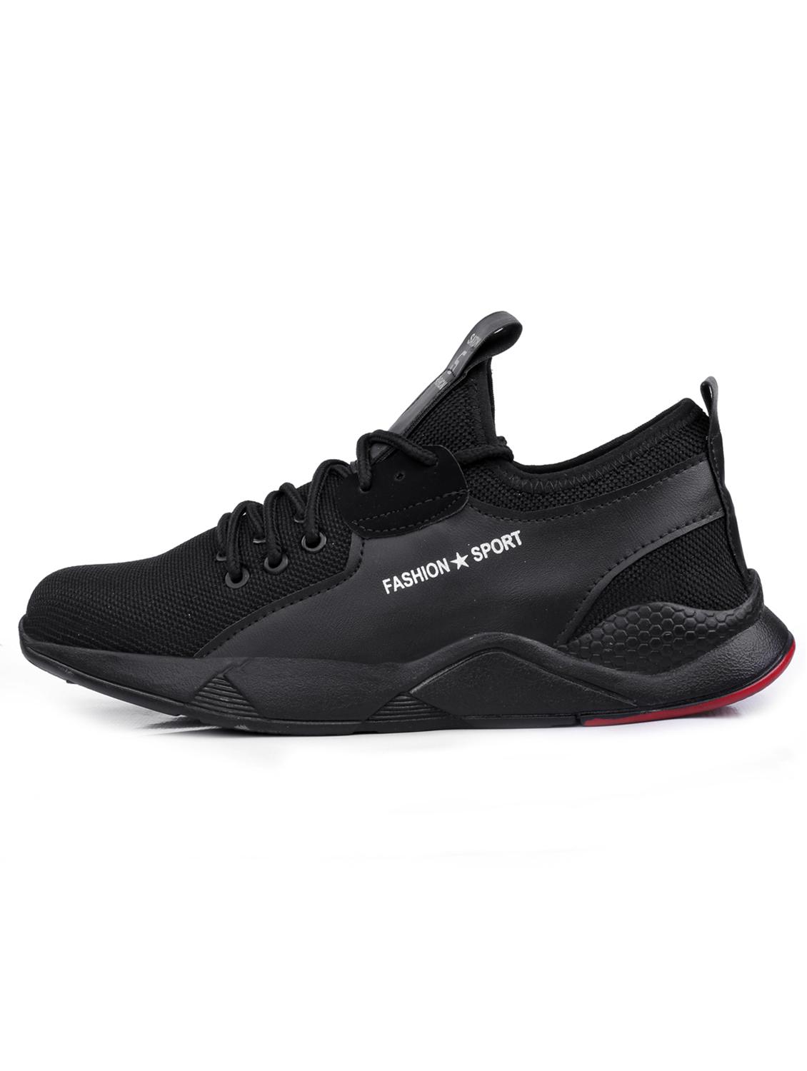 black mesh & synthetic lace up sneakers - 18757717 - Standard Image - 2