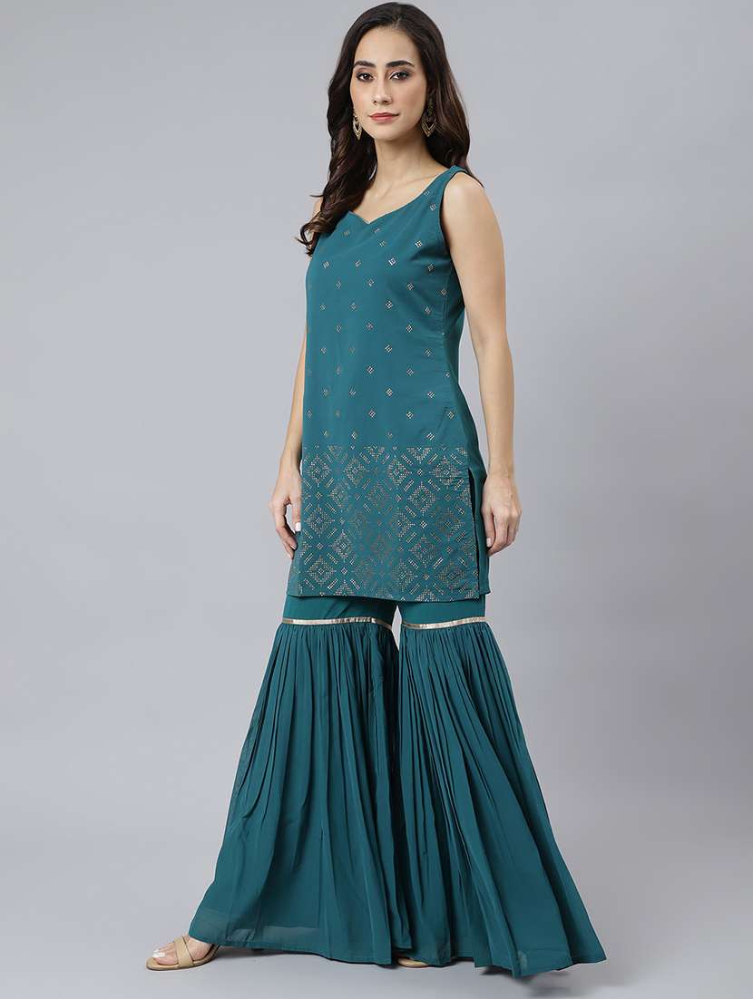 women kurta sharara set with dupatta - 18757777 -  Standard Image - 2