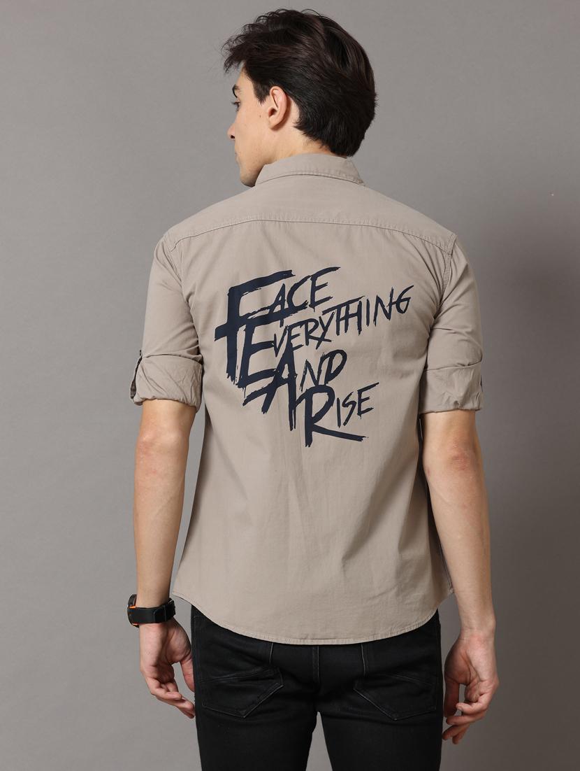 grey cotton casual shirt - 18758744 - Standard Image - 2