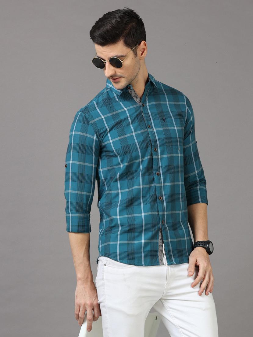 long sleeved checkered casual shirt - 18758747 - Standard Image - 2