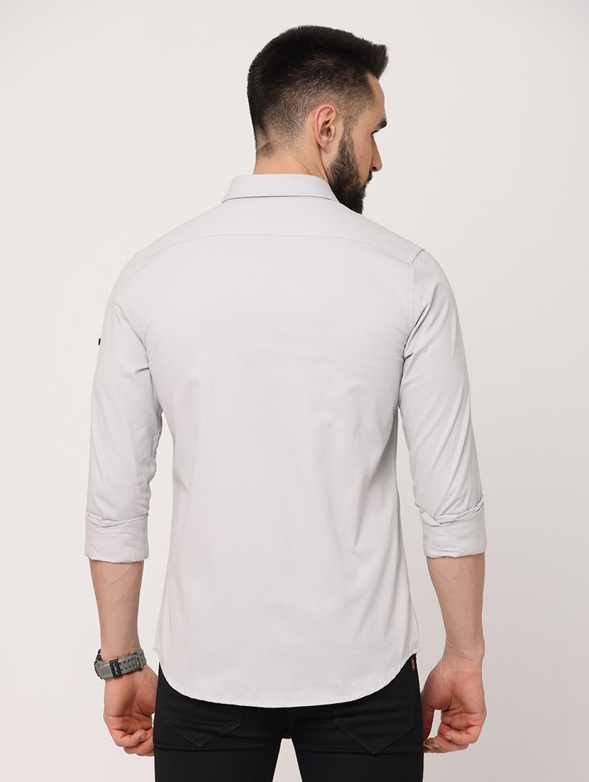 grey cotton casual shirt - 18758753 - Standard Image - 2