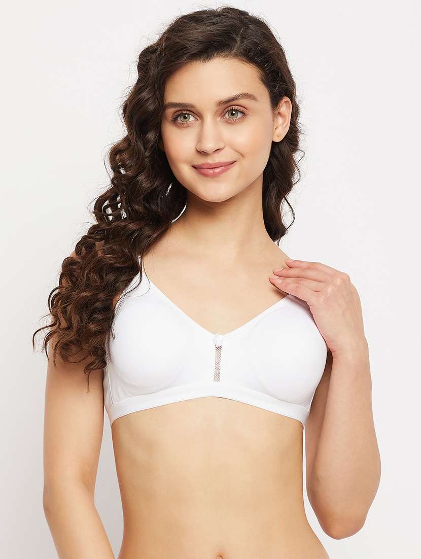 white cotton regular bra
