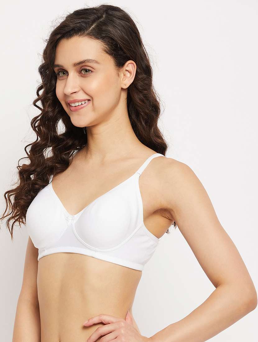 white cotton regular bra - 18758828 -  Standard Image - 2