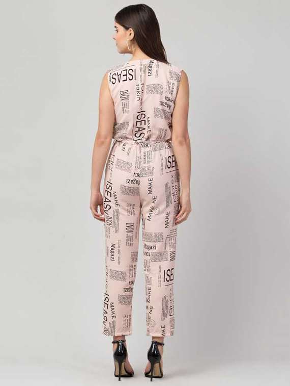 pink cotton blend full leg jumpsuit - 18760486 -  Standard Image - 2