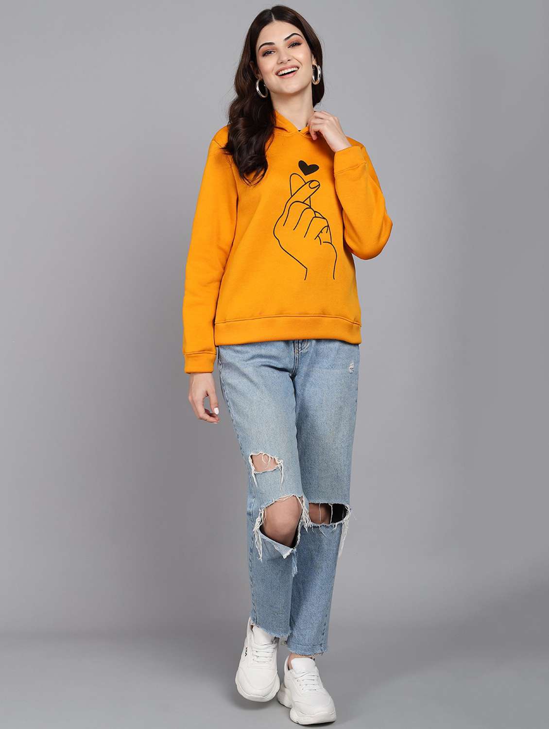 hooded neck graphic sweatshirt - 18760574 - Standard Image - 2