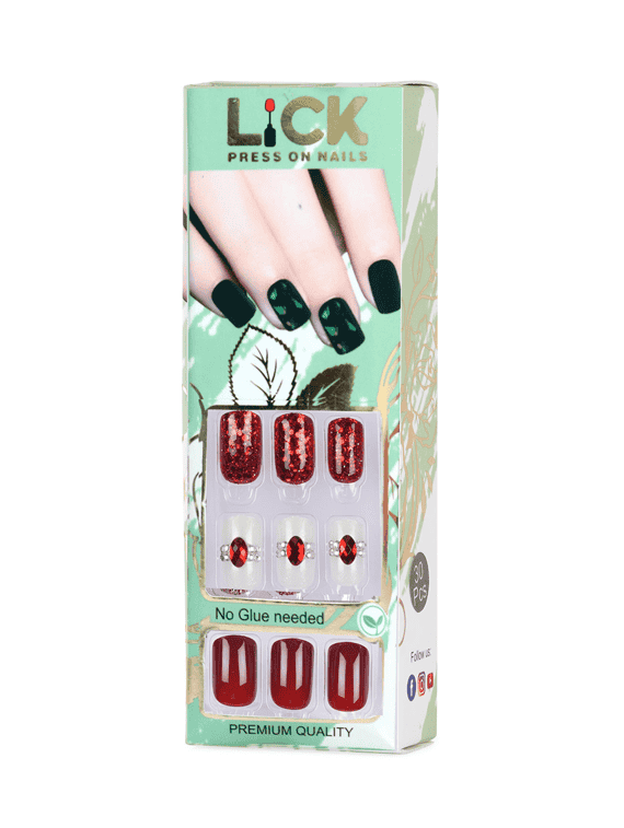 lick 30 pcs reusable artificial fake press on nails acrylic false nail extension