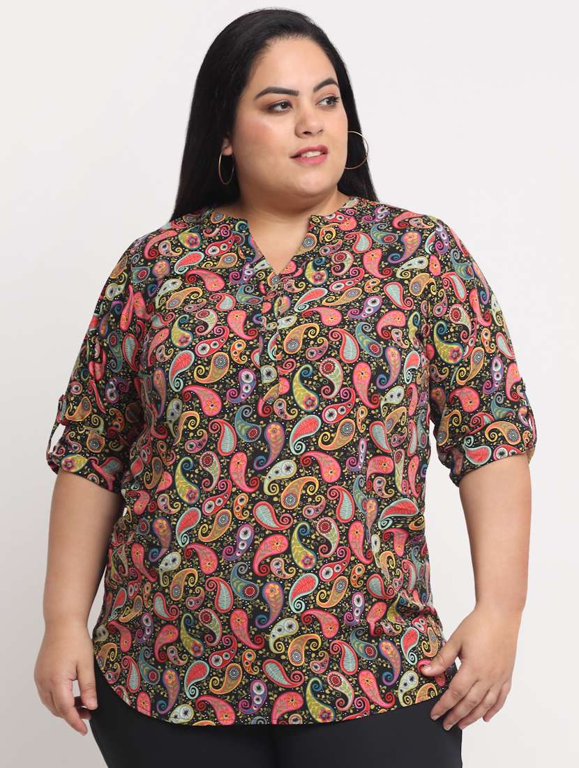multi colored polyester regular top - 18765165 - Zoom Image - 0
