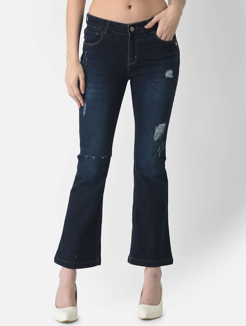 women's distress bootcut jeans