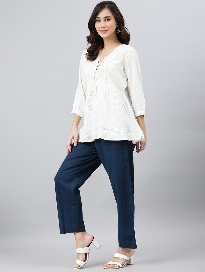 women's peplum v neck top - 18765562 - Standard Image - 2