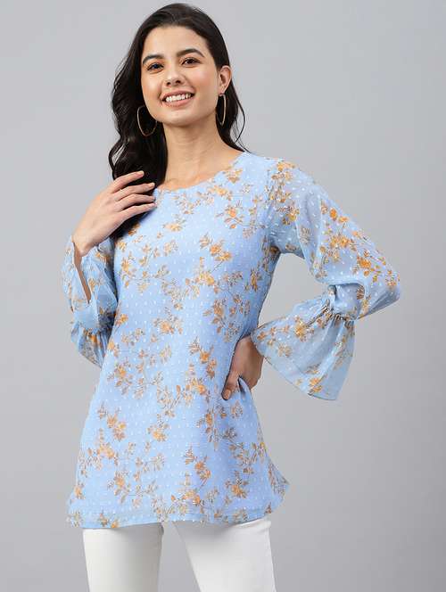 women's straight round neck top - 18765579 - Standard Image - 0