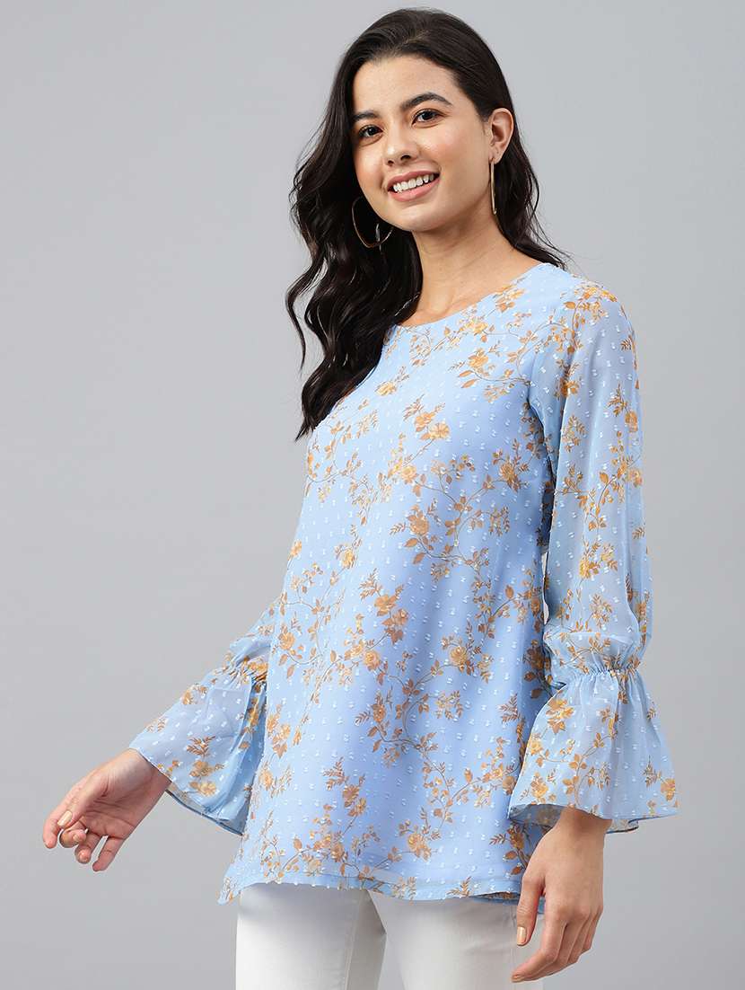 women's straight round neck top - 18765579 - Standard Image - 2