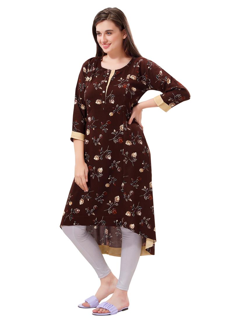 brown rayon maternity wear - 18765850 - Standard Image - 2