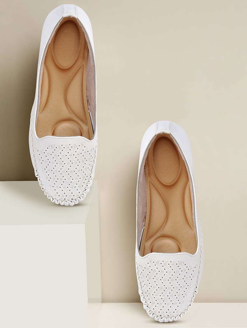 White Slip On Ballerina