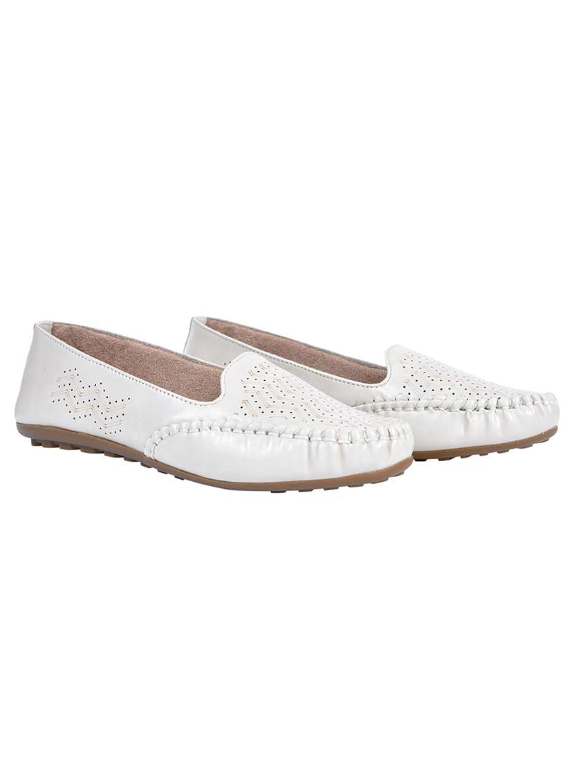 White Slip On Ballerina