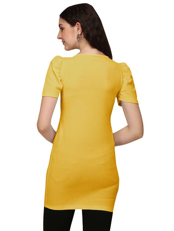 yellow cotton regular tunic - 18766321 -  Standard Image - 2