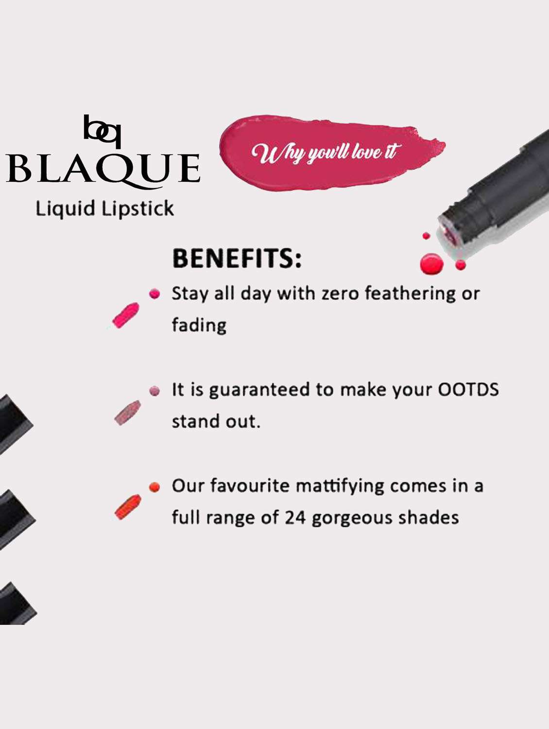 matte liquid lip gloss combo of 3 lipstick # 101-109-113 - 18767495 - Standard Image - 2