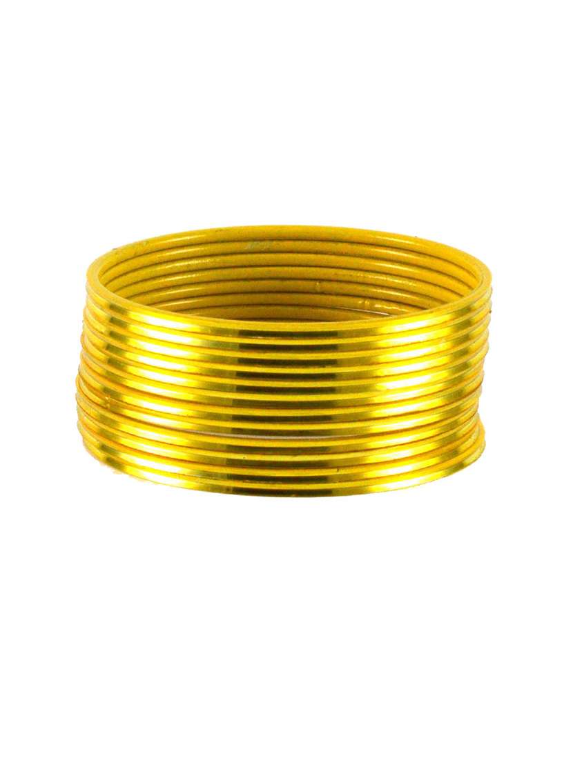 yellow coloured plain brass bangle