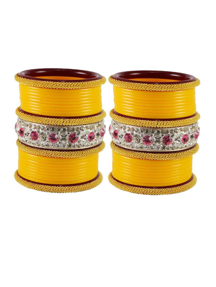 plain stones work bangles set