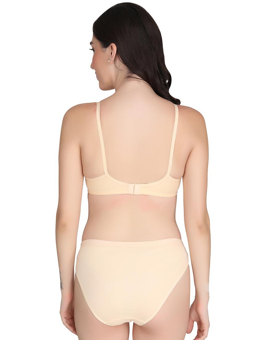 beige cotton bras and panty set - 18788807 - Standard Image - 2