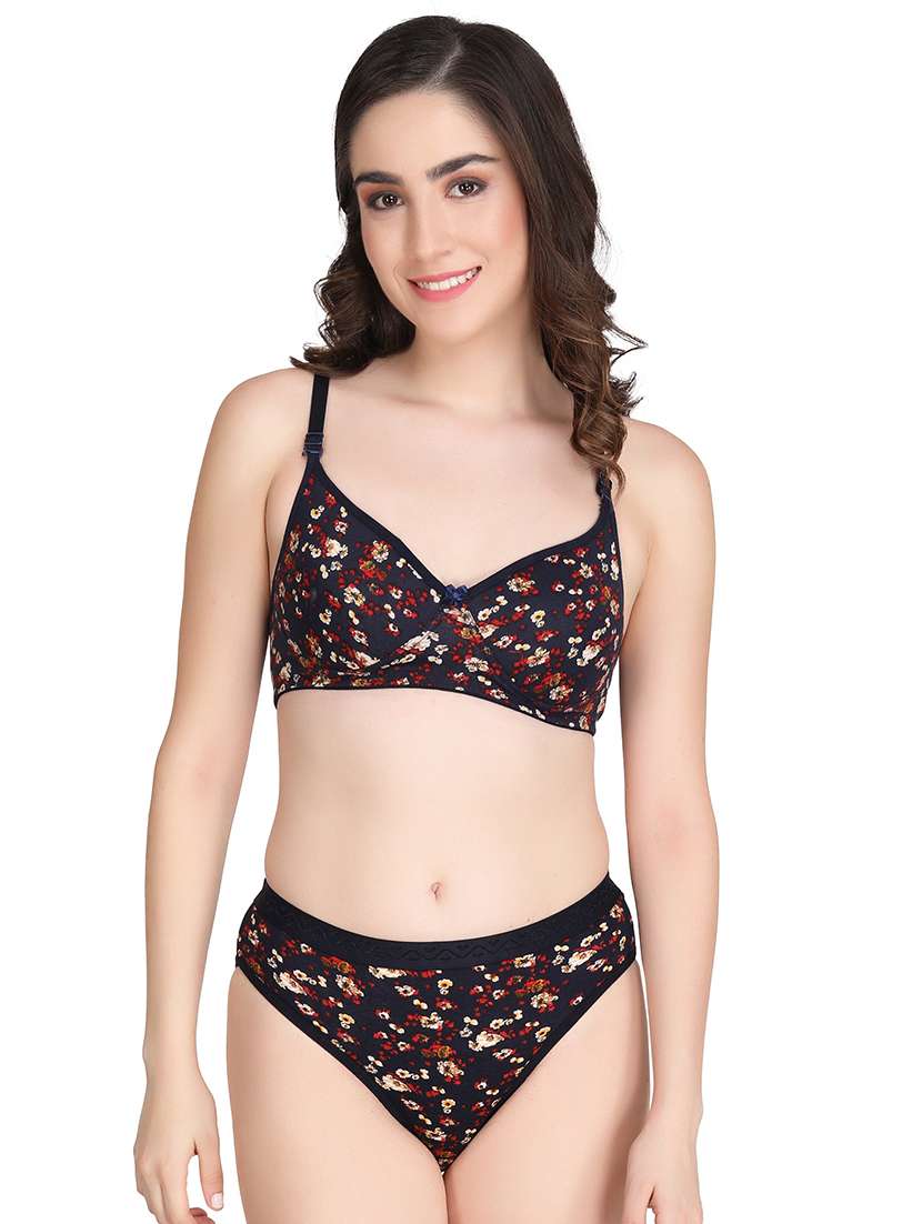 black cotton bras and panty set