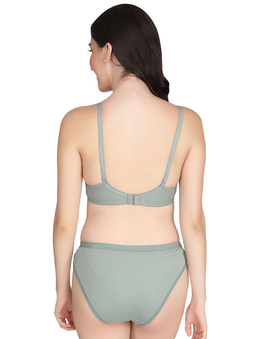 green cotton bras and panty set - 18788836 -  Standard Image - 2
