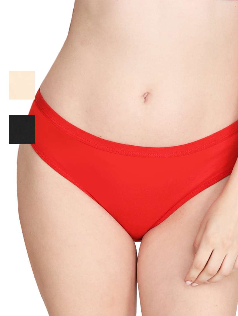 women pack of 3 solid hipster panty