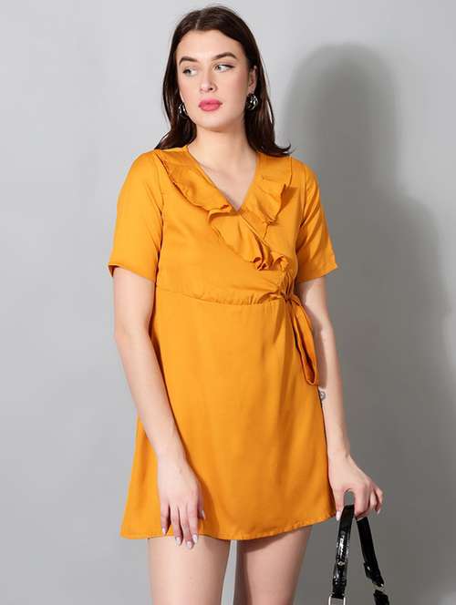 women's wrap solid dress - 18788962 -  Standard Image - 0