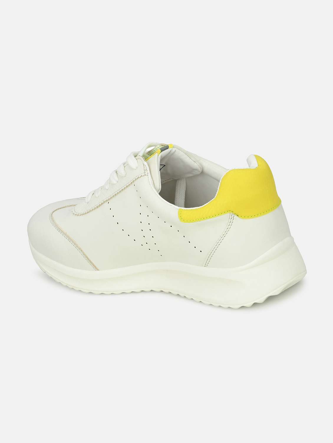 white synthetic lace up sneakers - 18793890 - Standard Image - 2