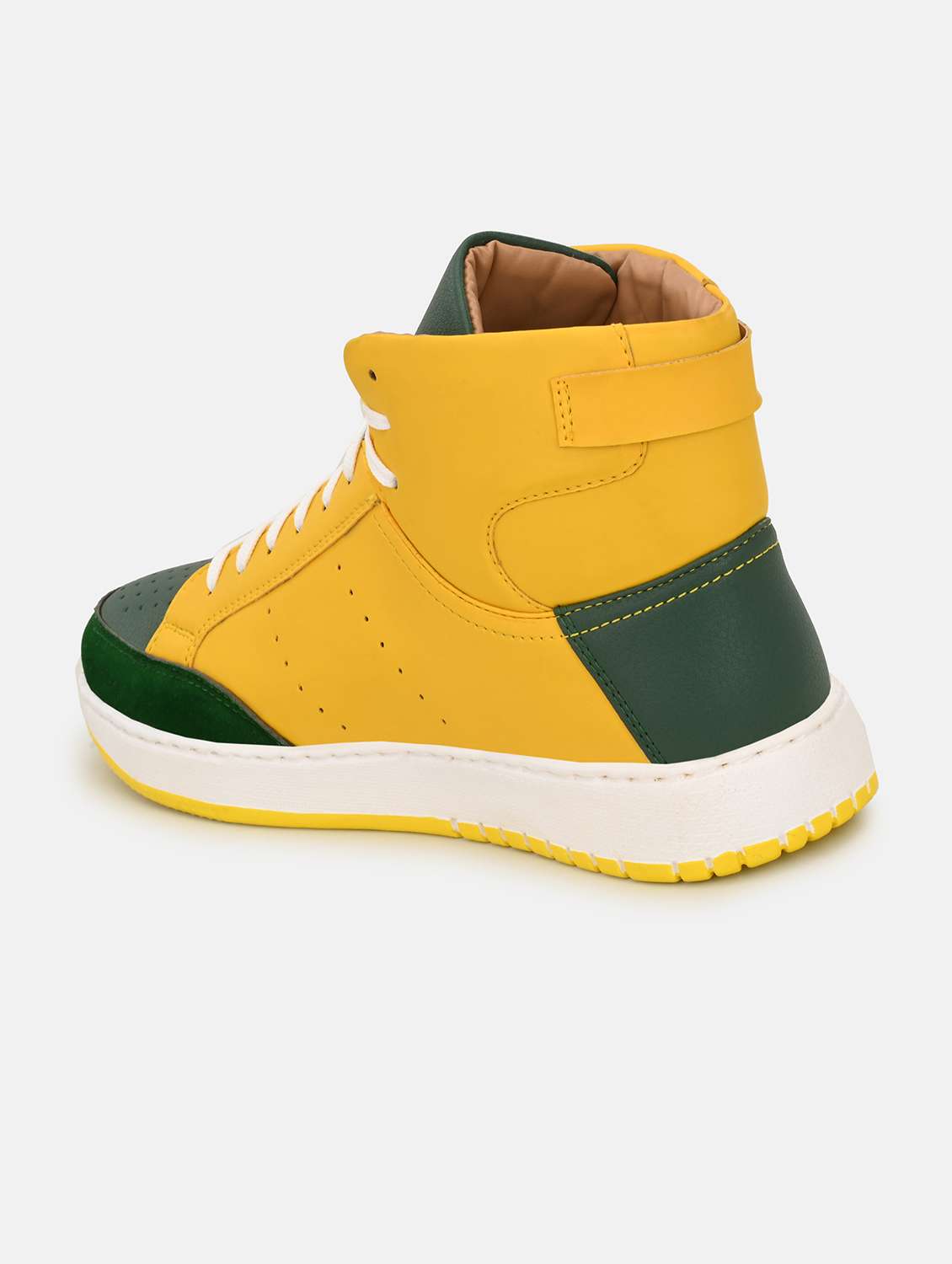 yellow synthetic lace up sneakers - 18793897 - Standard Image - 2