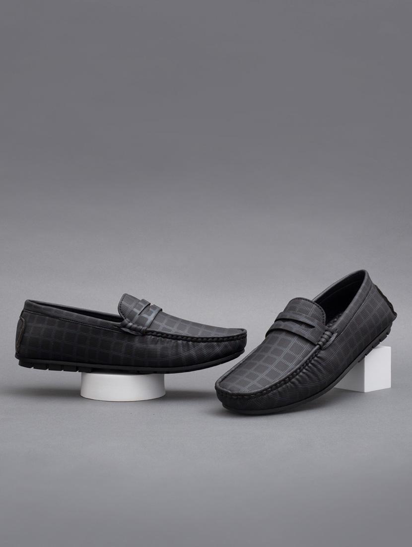 black synthetic slip on loafers - 18793915 -  Zoom Image - 0