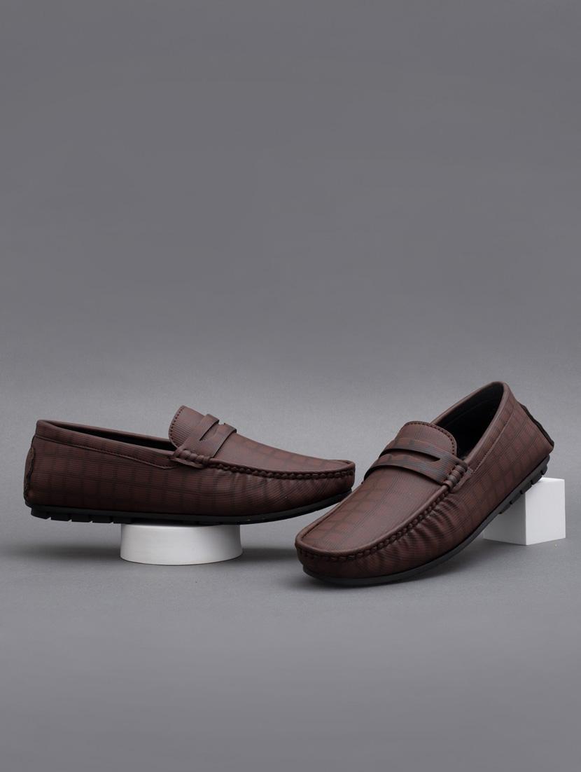 brown synthetic slip on loafers - 18793917 -  Zoom Image - 0