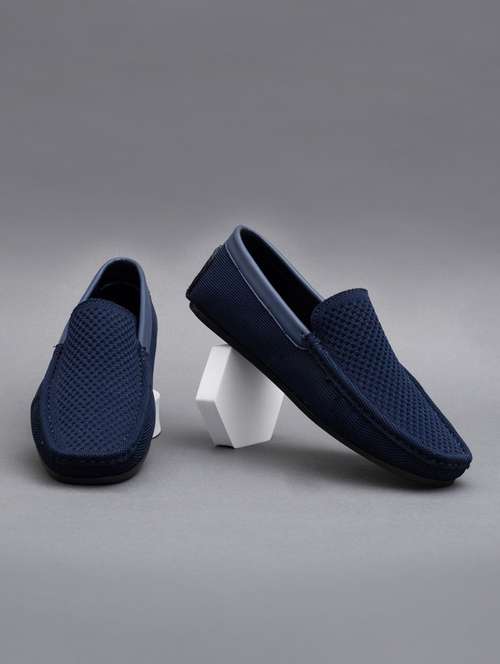 Blue Mesh & Synthetic Slip On Loafers
