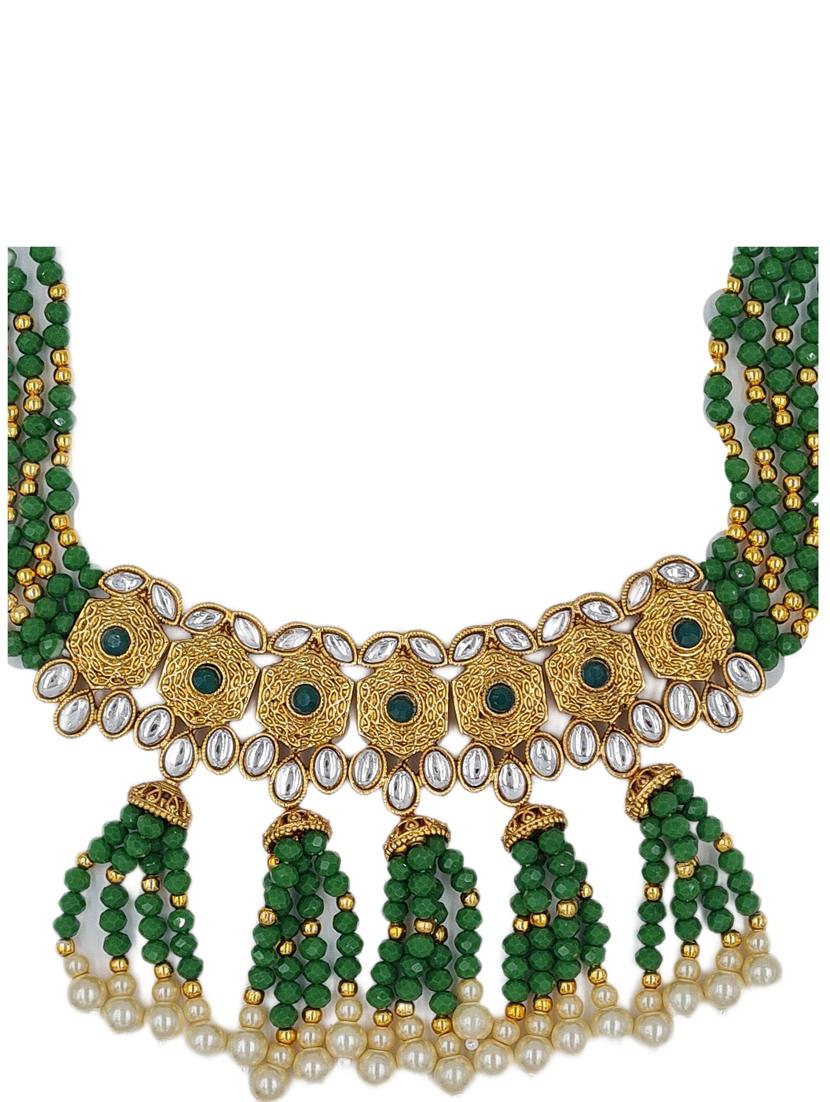 green zinc kundan necklace - 18801255 - Standard Image - 2