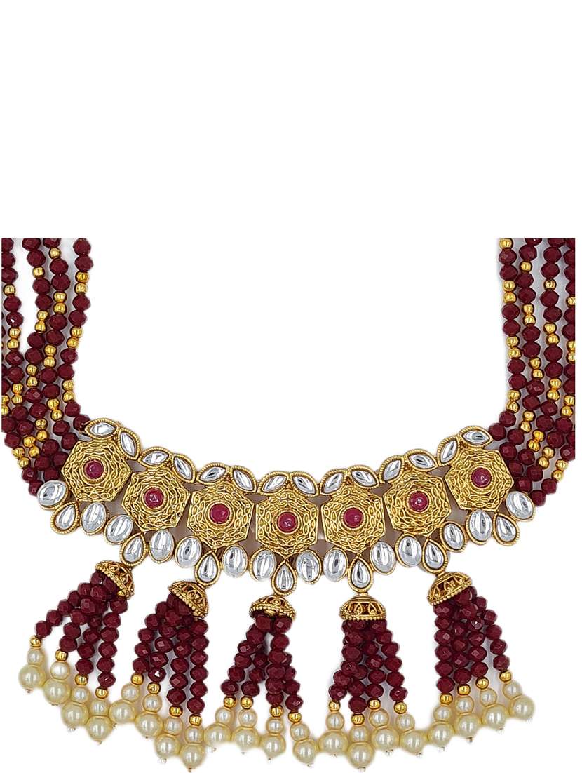  kundan zinc necklace set - 18801258 -  Standard Image - 2